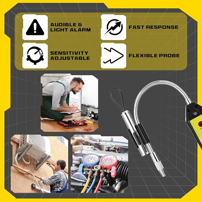 Kit Detector de Fugas de Refrigerante con Linterna UV 68 LED y Gafas Amarillas miniatura 4