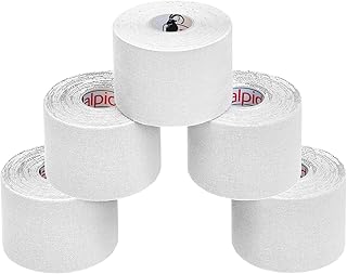 ALPIDEX 5 Rollos Cinta Kinesiología Tape 5 m x 5 cm Muchos Colores E- Book Ejemplos Aplicación Cinta Muscular Sin Látex Transpirable