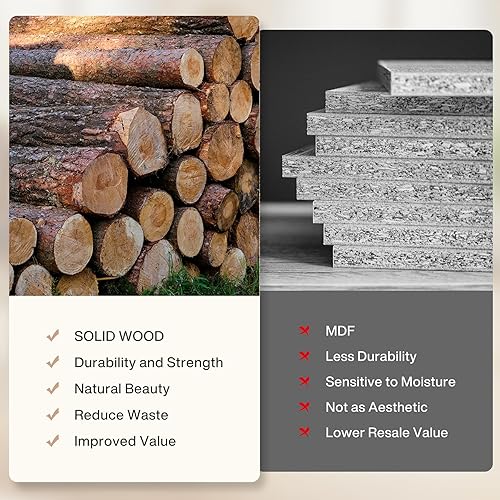 Miniatura 6 de Banco de madera maciza gruesa, banco de entrada rústico de 47 pulgadas con patas artísticas, banco de comedor resistente para cocina, sala de estar,