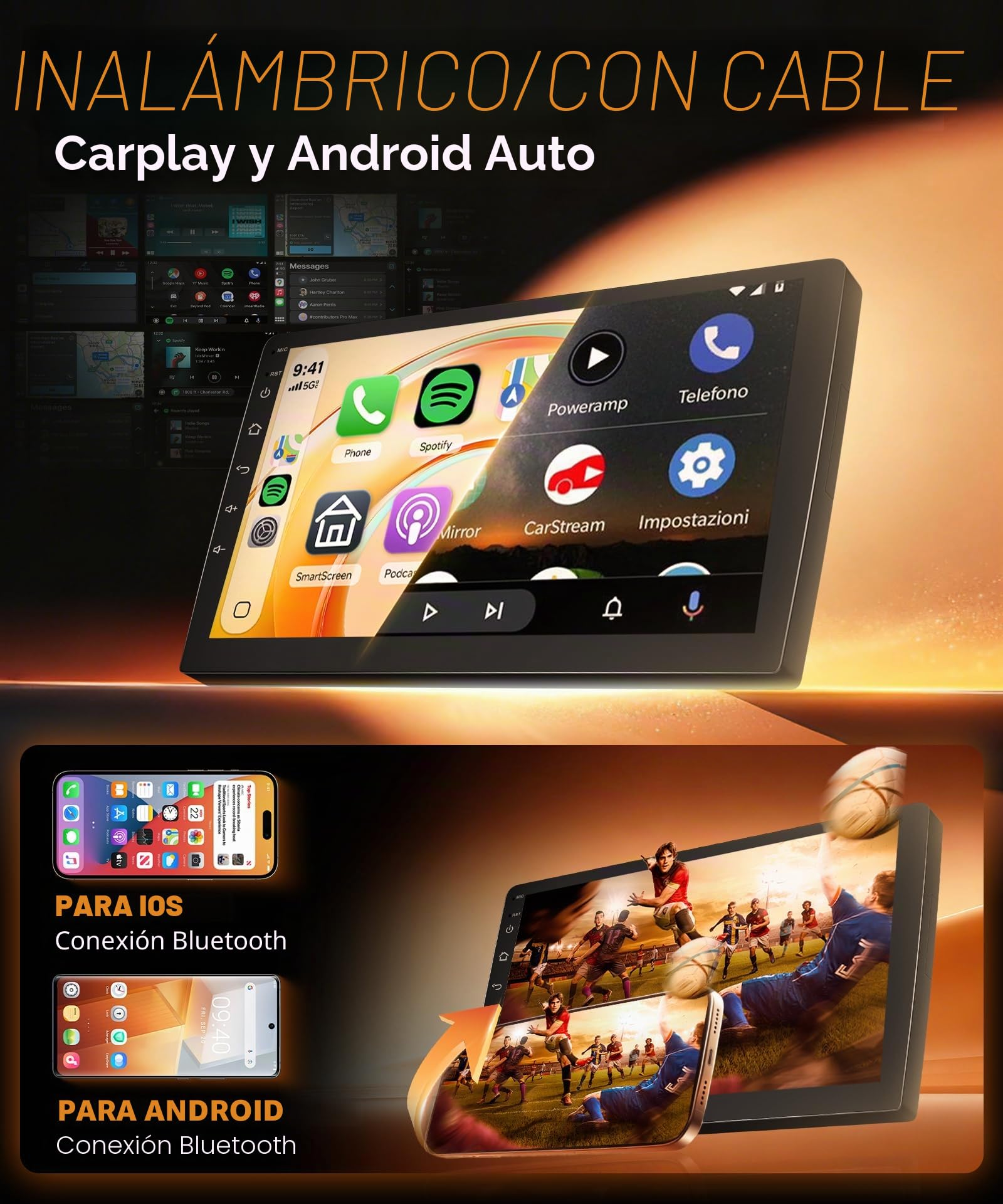 8Core 6G+128G Android Radio Coche para Citroen C5 2008-2017 Inalámbrico Carplay Android Auto GPS Navi WiFi 360° Panorámica 10 Pulgadas Pantalla Táctil Radio Bluetooth FM/RDS/DSP EQ/SWC Cámara Trasera