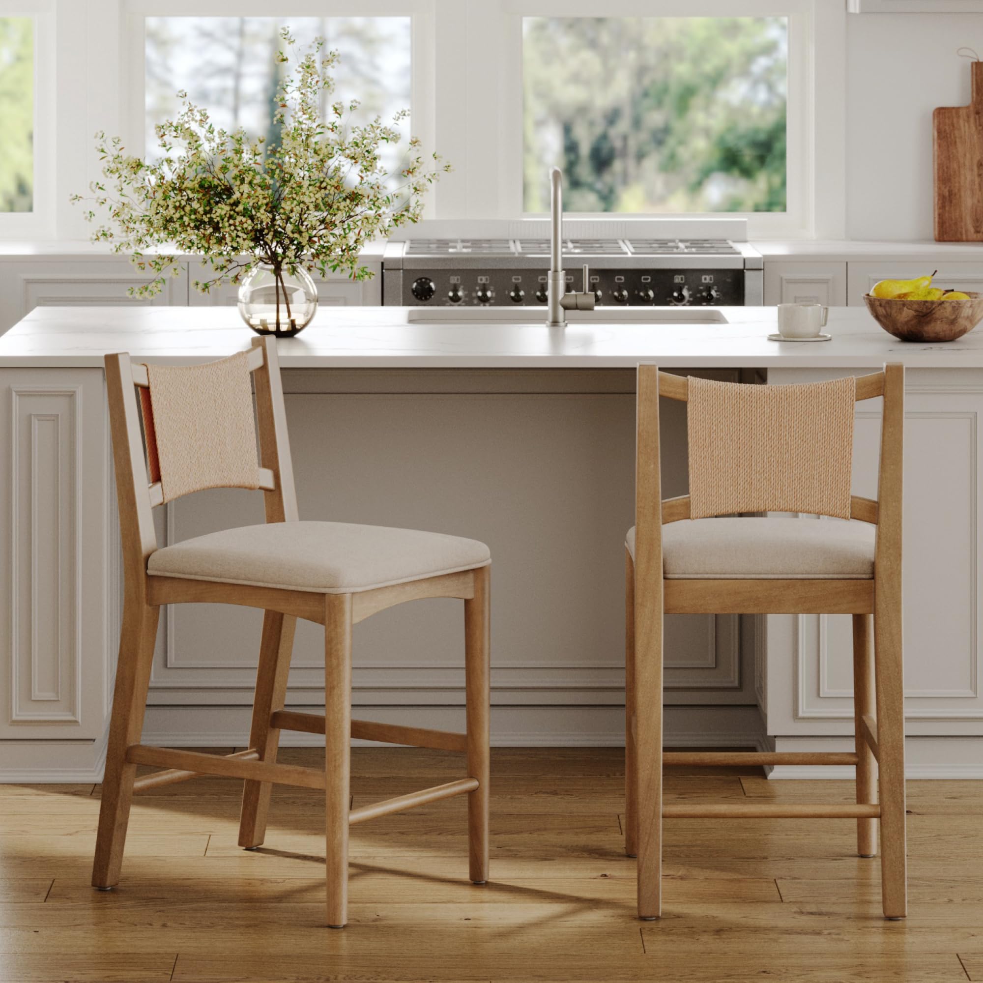 Amazon.com: Nathan James Elodia Boho Counter Height Bar Stool with