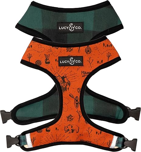 Lucy & Co. Arnés reversible para perros pequeños, medianos, grandes y extragrandes Acojinado, ajustable, para pastor alemán, pug, bulldog francés,
