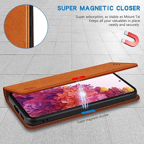 Miniatura 201 de ZZXX Funda tipo cartera para Samsung Galaxy S20 con bloqueo RFID, soporte de ranura para tarjetas, funda protectora de cuero magnético fuerte