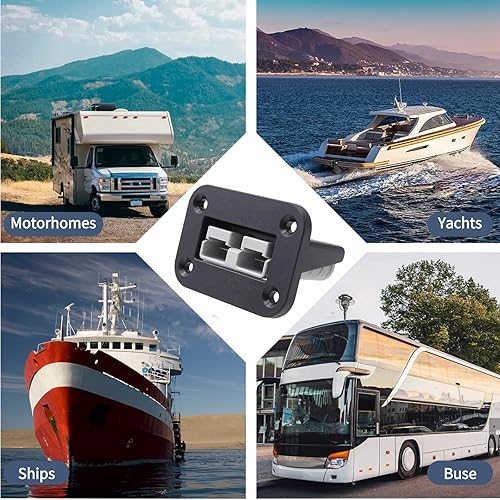 Miniatura 5 de 2 paneles de enchufe, panel de montaje de enchufe de 50 amperios para conectores de la serie Anderson SB50 Placa empotrada de montaje empotrado