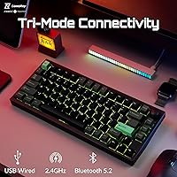 Vista 8 de LEMOKEY Teclado mecánico inalámbrico para juegos P1 HE 75% con interruptores magnéticos Gateron de doble riel versión de perilla montada completa