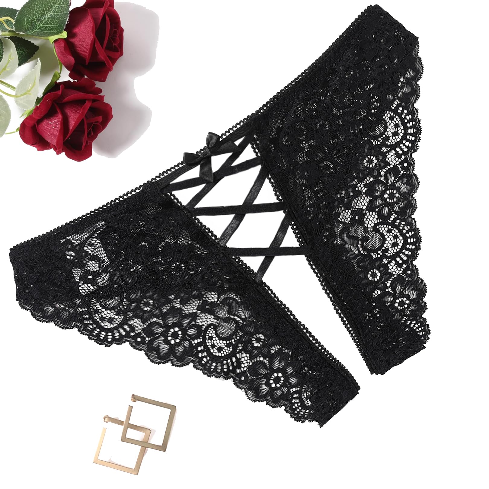 Avidlove Panties for Women Sexy Cheeky Underwear Criss Cross Lace Hipster Panty