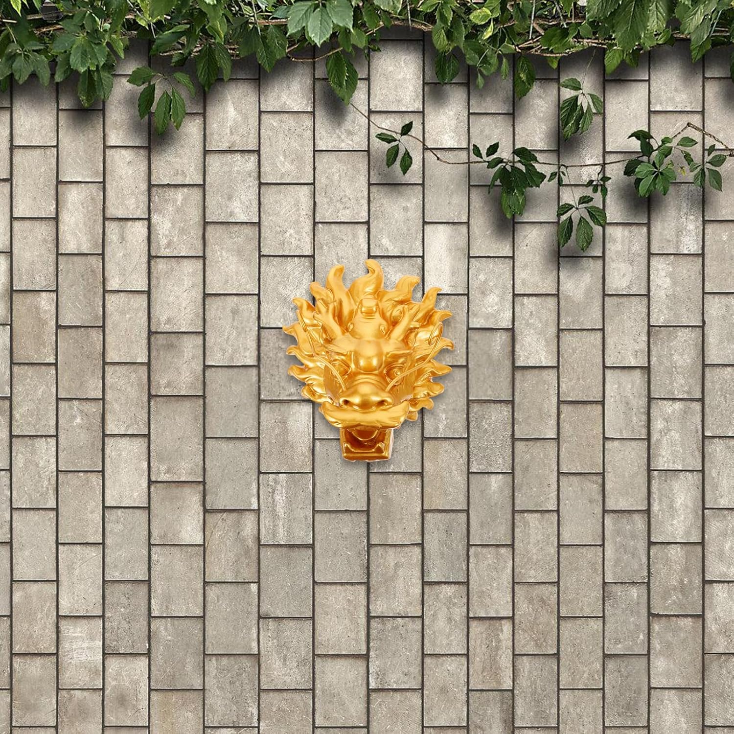 Dragon Head Fountain Wall Fountain Outdoor Water Feature Decor for Gardens and Landscapes Durable Design Easy Installation Elegant Garden Decor Dragon Color
