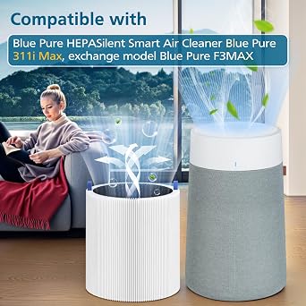 2 Pack 311i Max Replacement Filter, Compatible with Blue Pure 311i Max Air Purifier,Ture HEPA Filter Compare to Blue Pure F3-MAX