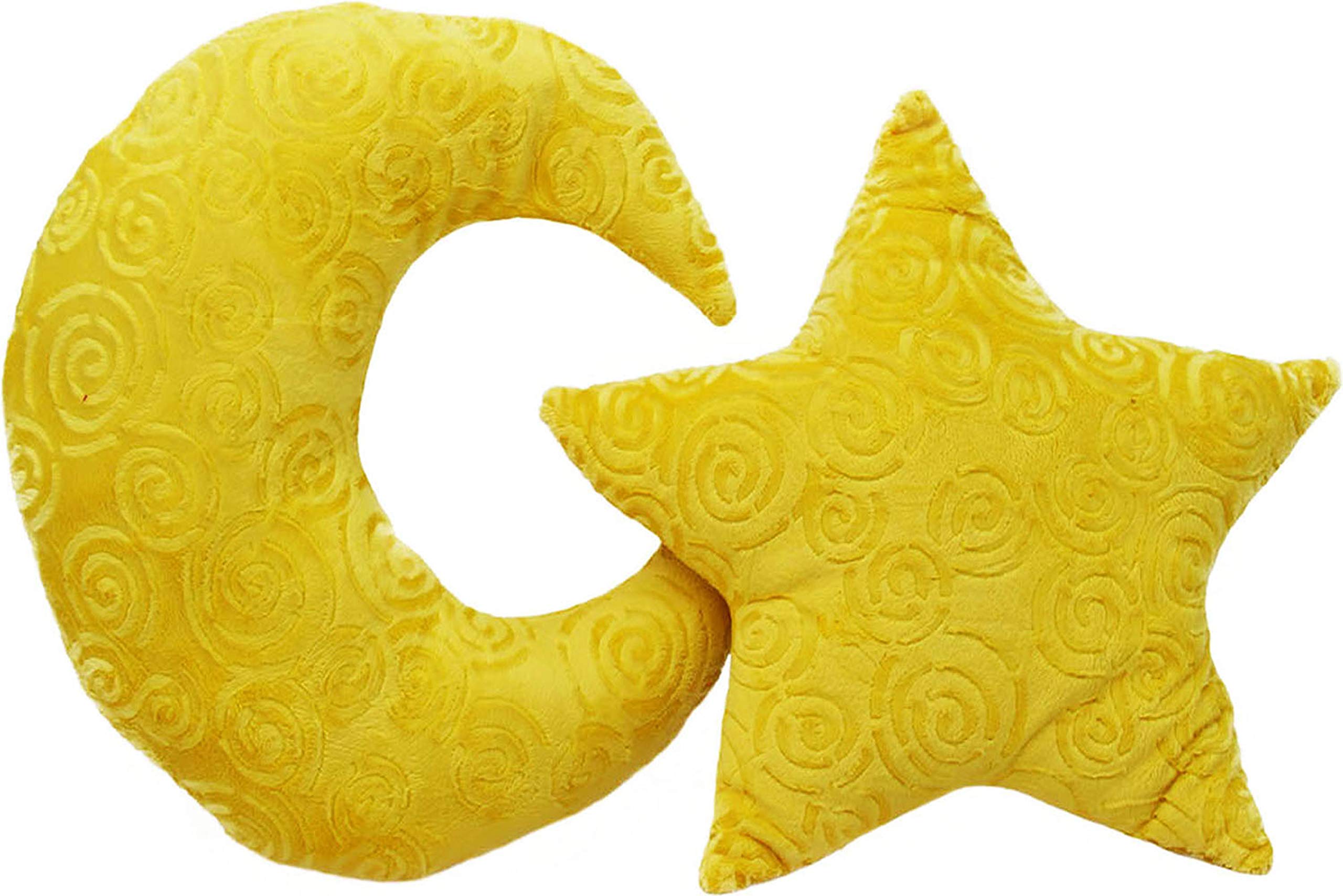 Snuggle Stuffs Crescent Moon Minky Plush Yellow Throw Pillow
