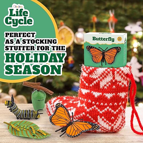 Miniatura 3 de Kit de ciclo vital Montessori - Juguetes de figuras realistas, juego de animales a juego con mariposa y Catterpilar, rellenos de cesta de Pascua