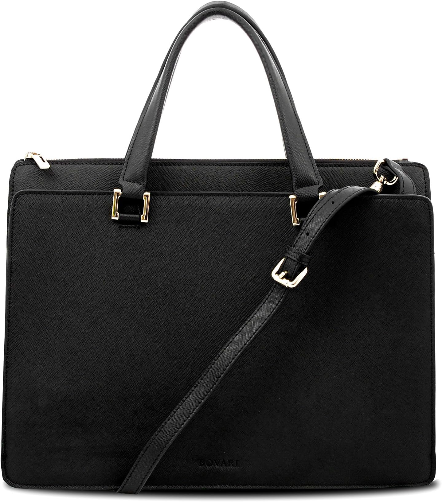 BOVARI Victoria bag handbag/shoulder bag - 39x29x13 cm - Saffiano leather - black