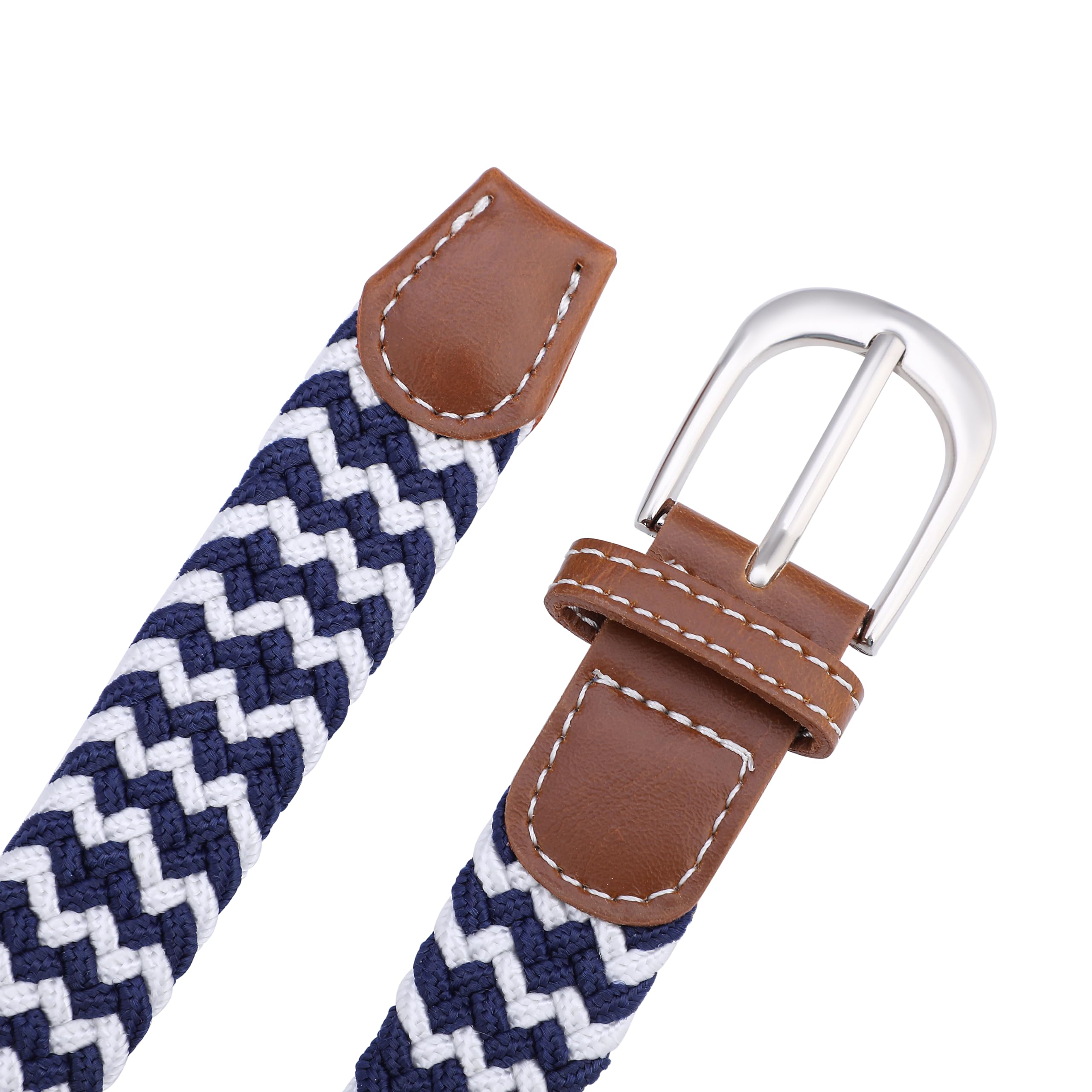 MagicPop Stretchable Belt for Kids, Fancy Belt for Formal, Casual & Jeans Wear, Waist 20-24-28-30 Inch 3|5|7|9|11 Yrs (Blue-White, W26-30 Inch) 1