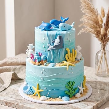 Under the Sea Ocean Cake Decorations Shells Cake Decor
