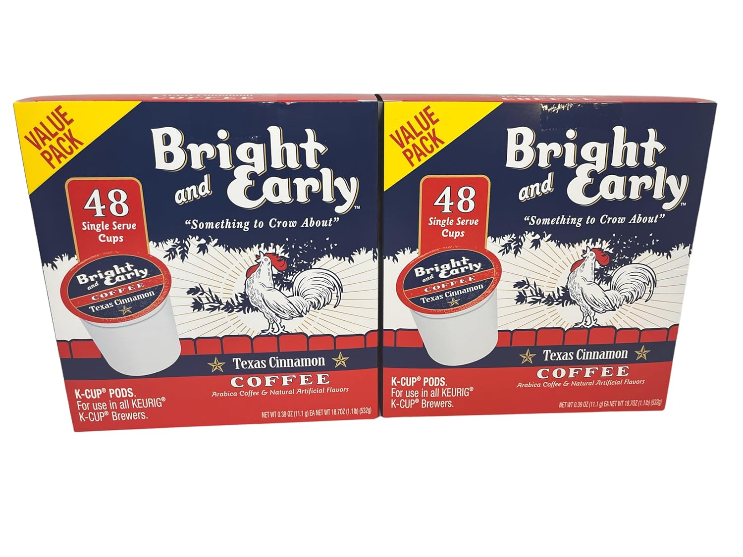 Texas Cinnamon Coffee single serve pods for Keurig single Cup Brewers 96 count