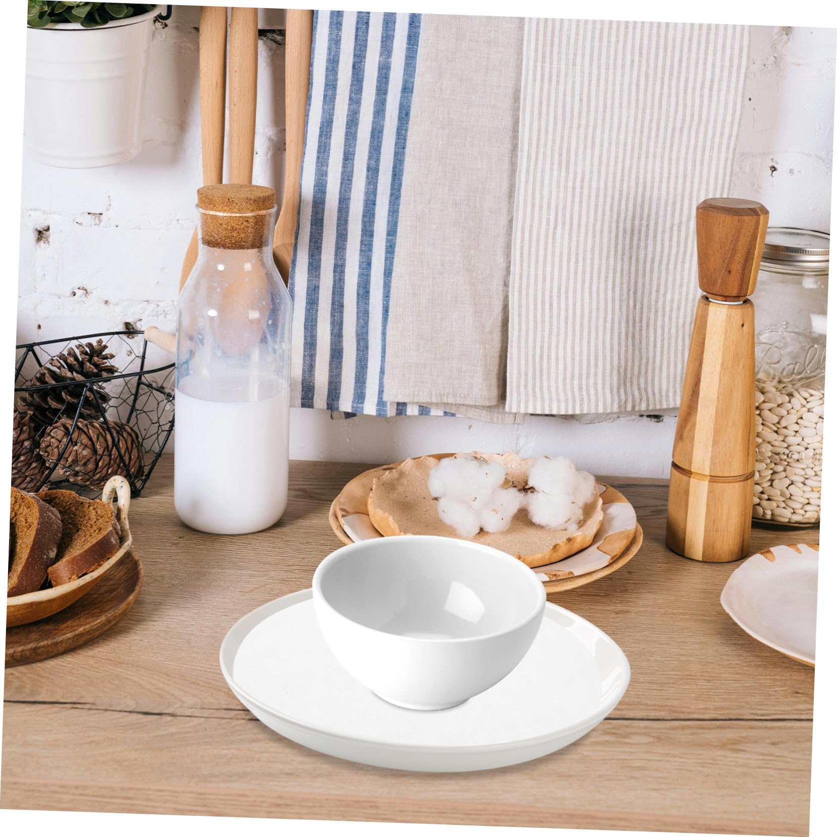 50 Piezas Protector de Placa Fieltro Separador de sartenes agarraderas para ollas de Cocina White