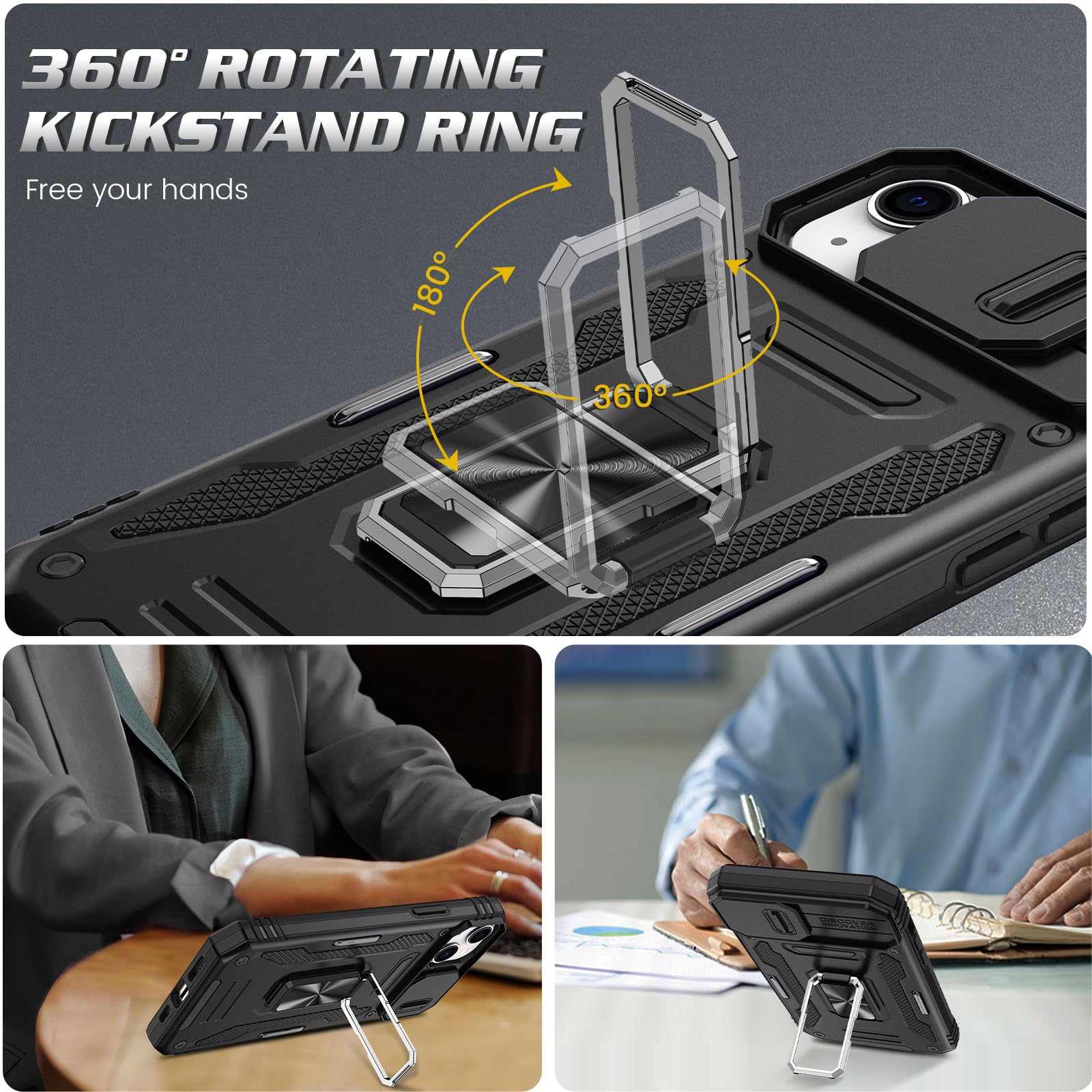 Doeshine Cover per iPhone 14 & iPhone 13, con 2 Pellicola Vetro