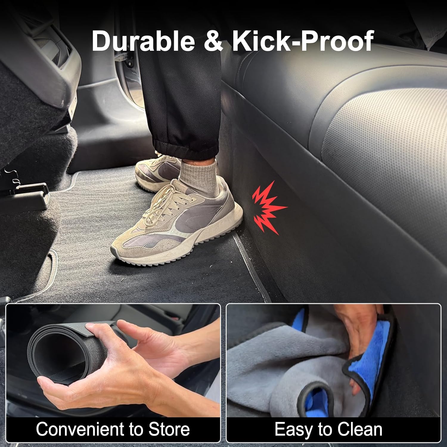 Rear Seat Kick Protector Panel for Model Y Juniper 2025 2026 TPE Rear Seat Lower Protective Mat One-Piece Anti-Dirty Pad for Model Y Juniper