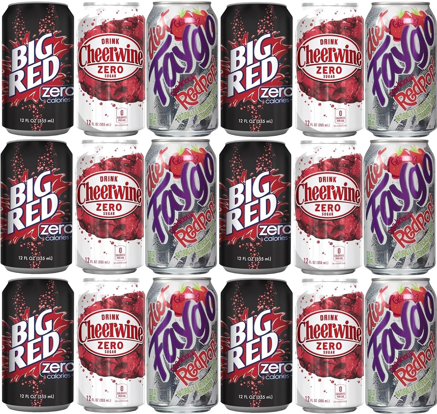 Red Pop Variety Pack Cheerwine, Faygo Redpop and Big Red