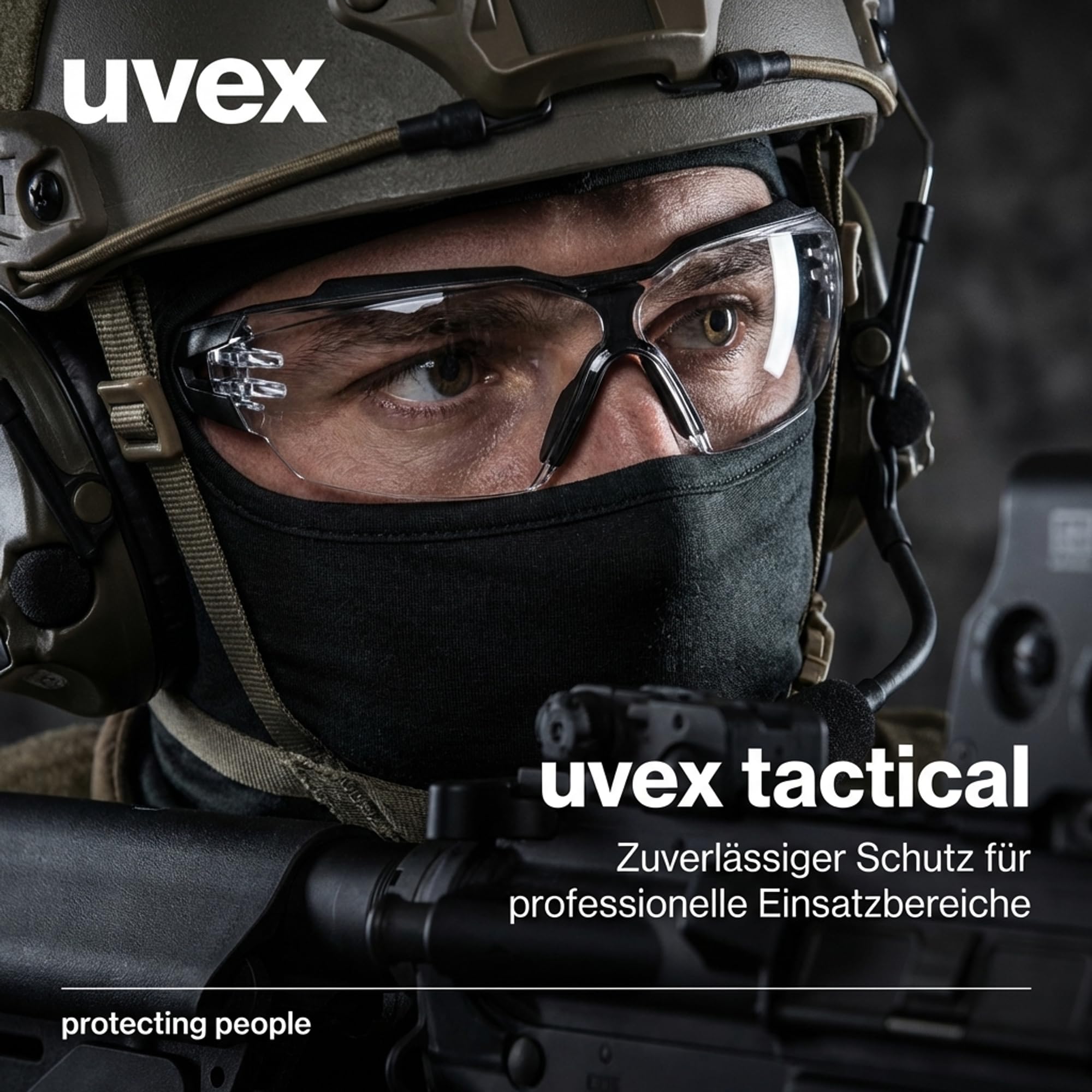 Uvex pheos Cx2 Occhiali tattici per tiro sportivo anti-appannamento antigraffio telaio Soft Seal lenti incolore STANAG 2920/4296