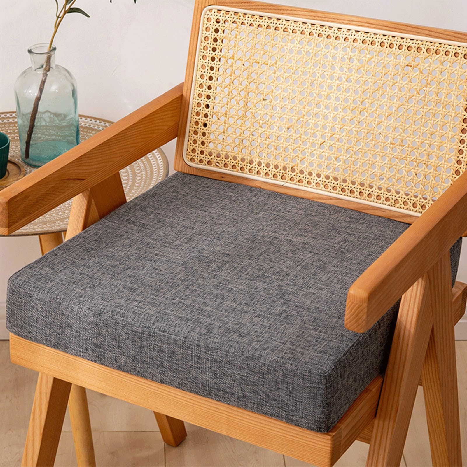 Coussin de chaise de salle à manger épais 40x40x8 cm pour assise de jardin