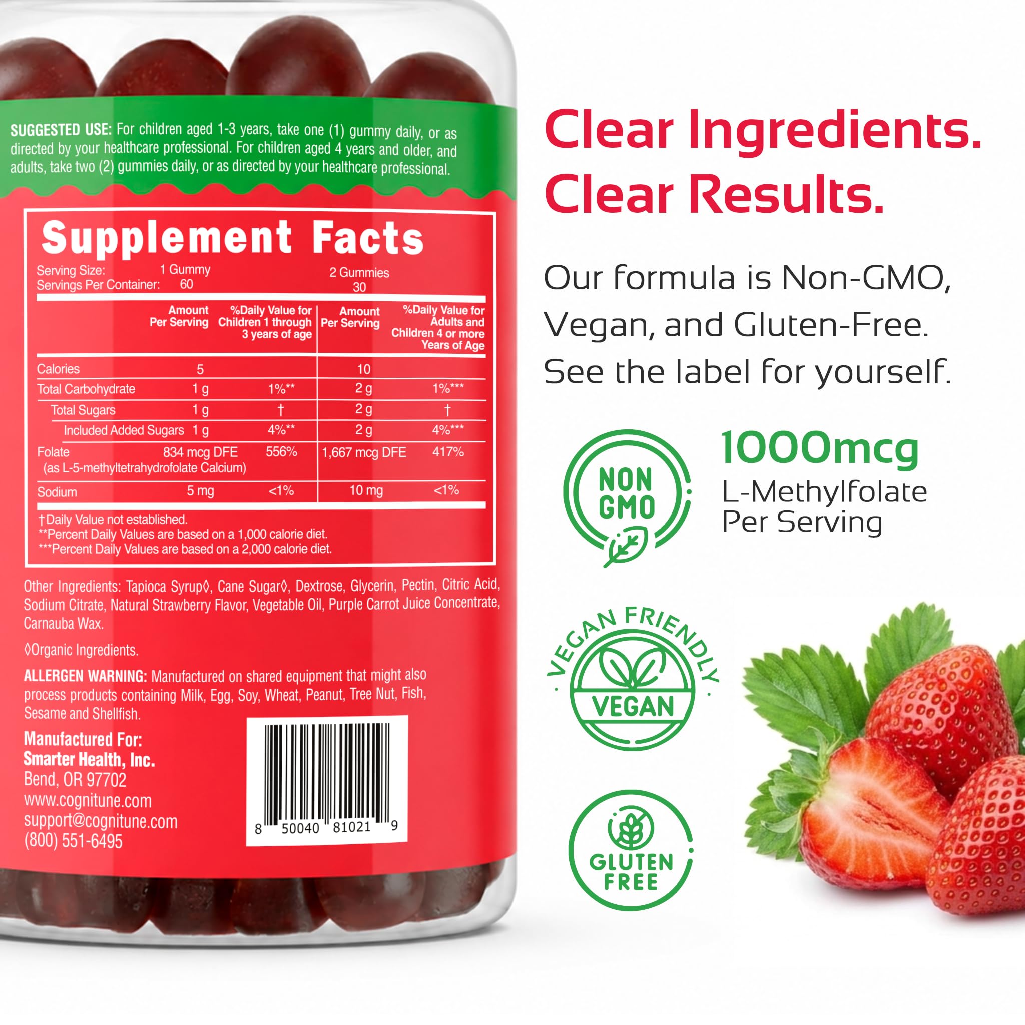 CogniTune Methylfolate Gummies for Kids and Adults 1000mcg 60 Count — Amazon image 5