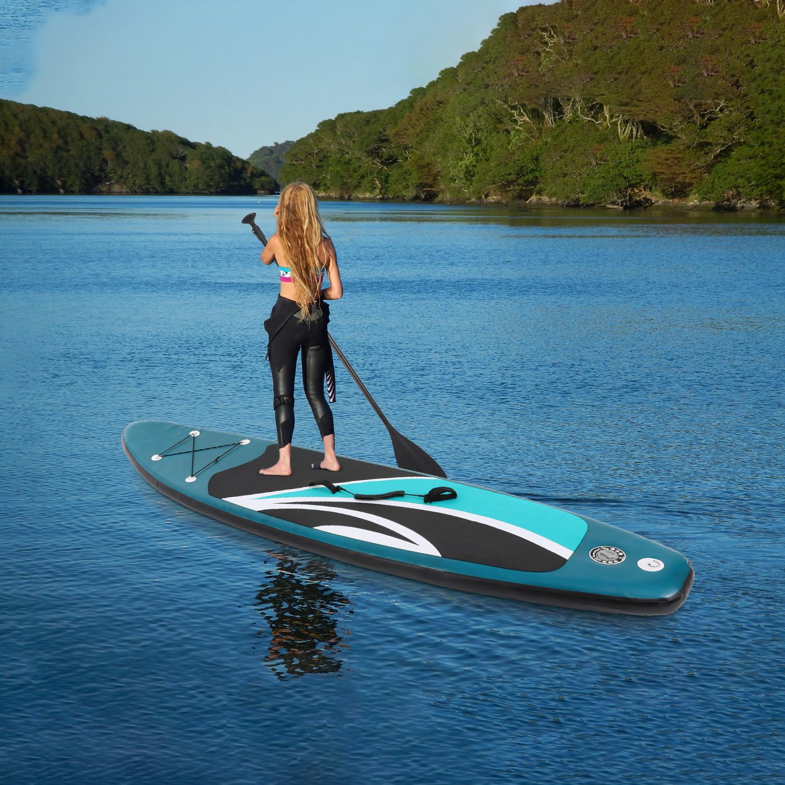 Planche de surf, gonflable, pour débutants et confirmés, jusqu'à 150 kg, idéale pour les lacs