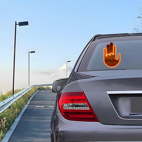 Miniatura 2 de Glogesture - Luz de dedo medio para automóvil, señal LED de furia de carretera para automóvil, luz de mano para ventana de automóvil con control