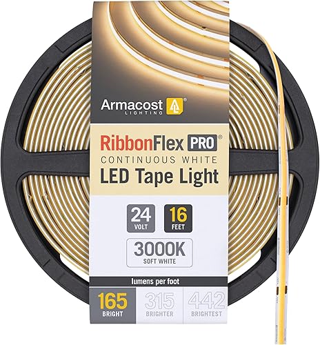 Miniatura 22 de Armacost Lighting RibbonFlex Pro 24V Tira de Luz LED Blanca COB 2700K, 315 Lúmenes/Pie, 2.5M 172110 Blanco cálido 2700K,Daylight 5000K,Blanco (Soft