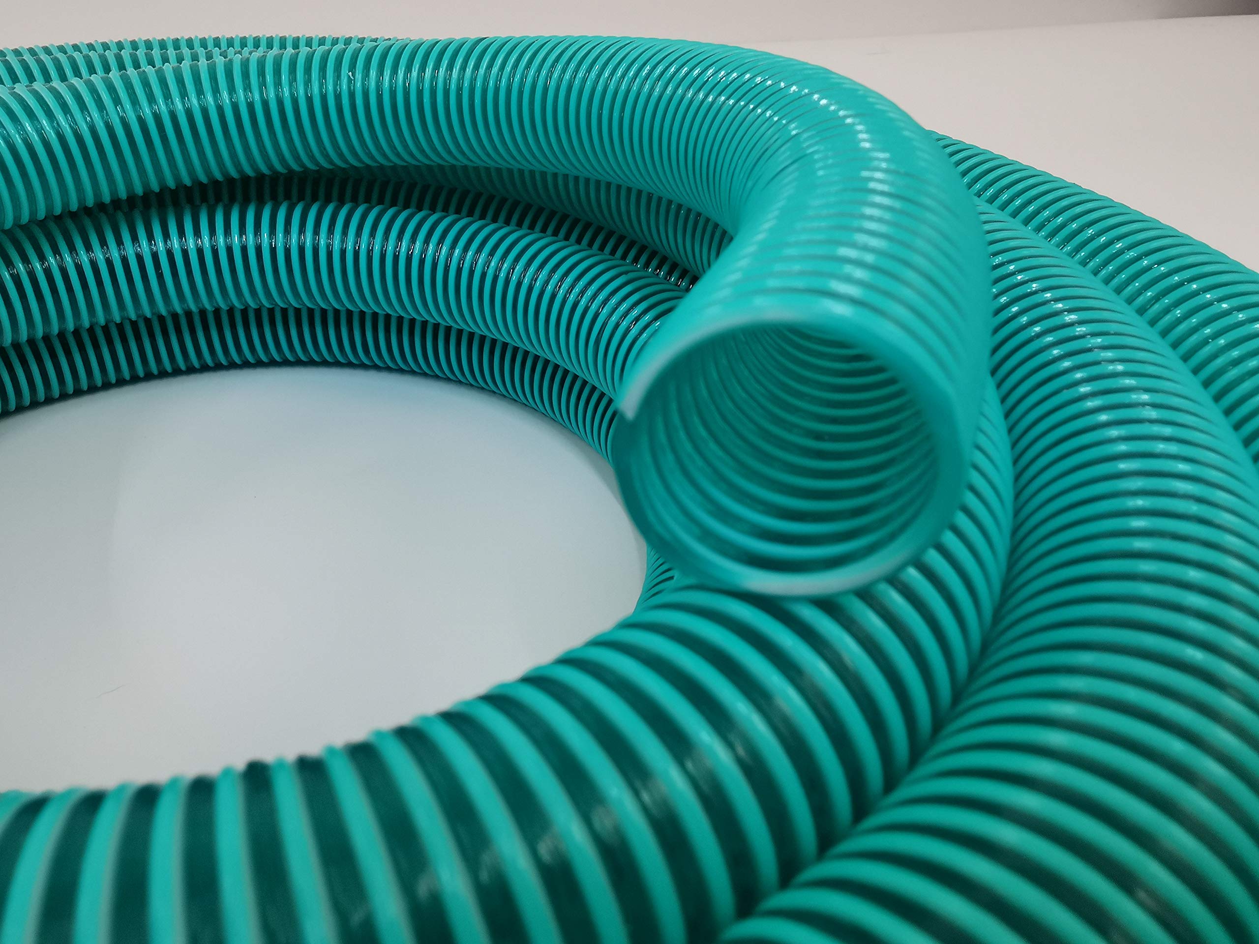 HeRo24 Tubo a spirale 25 mm 10 m tubo di aspirazione & tubo di pressione verde trasparente PVC con spirale di rinforzo per acqua, pompe, stagno e giardino