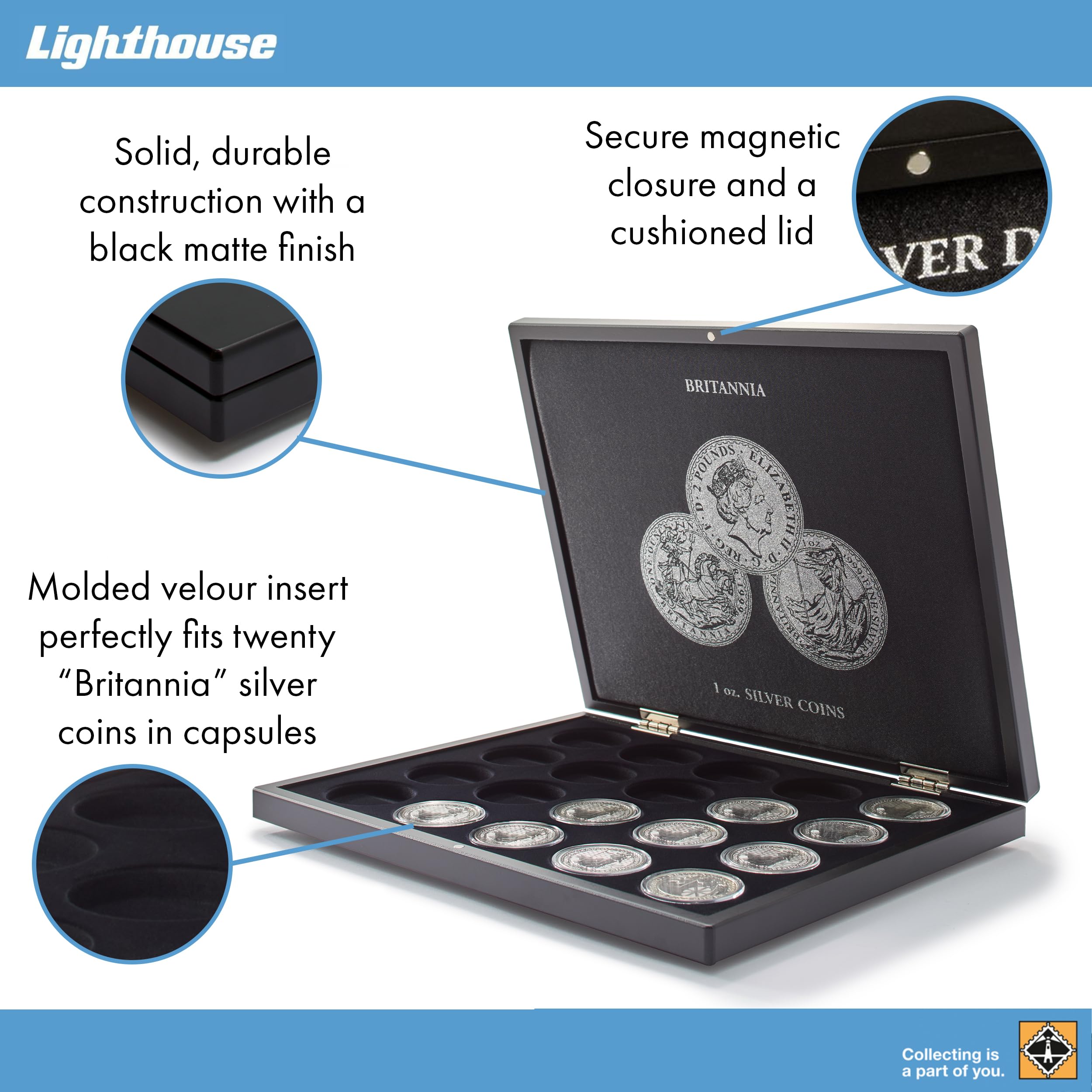Leuchtturm 360891 Volterra presentation case for 20