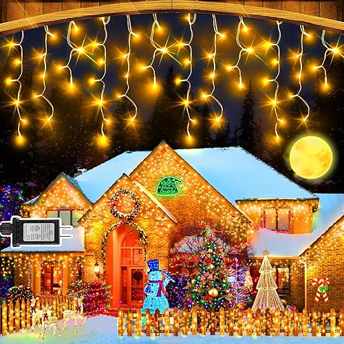 Miniatura 11 de Tira de luces LED de Navidad de 50 pies, 480 luces LED para decoración al aire libre con temporizador de 90 gotas, 8 modos, guirnalda de luces