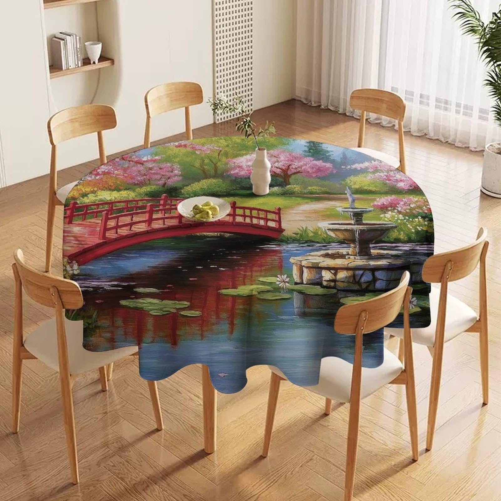 ORDOBO Round Table Cover -Camouflage Pattern Fashion Tablecloth Protector 3D Print Wipeable Outdoor Table Cover For Kitchen Dining Home Decoration 127X127Cm