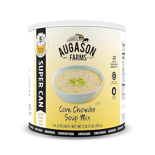 Augason Farms Mezcla de sopa de sopa de maíz 1 lb 15 oz No. 10 Super Can