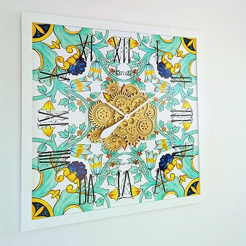 Vista 143 de The Gears - Reloj de pared con engranajes móviles (Vietri, redondo de 36 pulgadas)