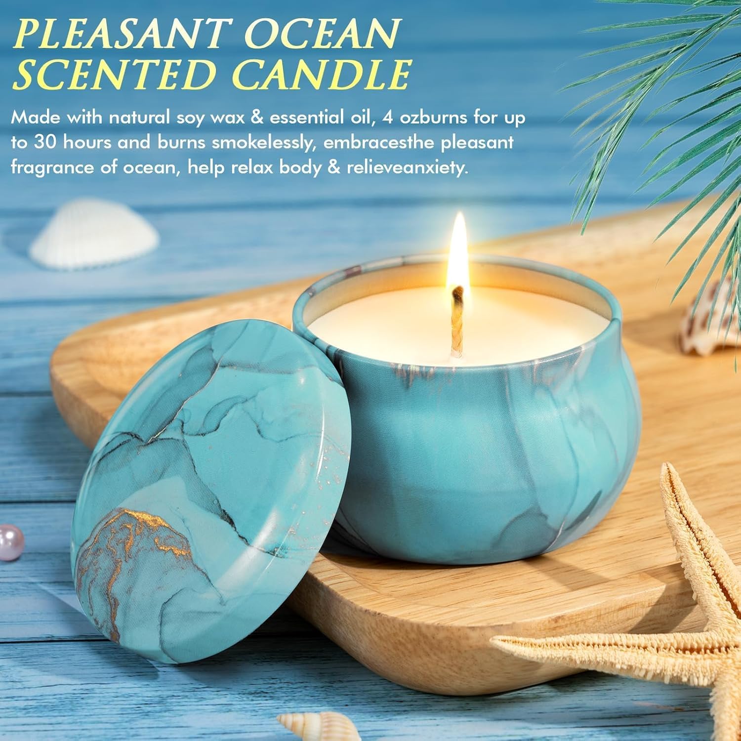 Birthday Gifts for Women Self Care Get Well Soon Gifts, Ocean Relaxing Spa Kit Bath Gift Basket Care Package w/ Flannel Blanket 40 OZ Tumbler, Mother's Day Gift for Mom Her Wife Girlfriend Sister - Image 5