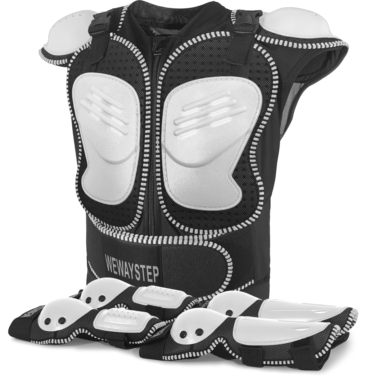 Kids Motorcycle Armor Gear Body Armor Vest Suit Chest Spine Protector Motocross Dirt Bike Protective Gear with Elbow Knee Protector Pads for MTV ATV Cycling Skateboard Off-Road Racing Skiing