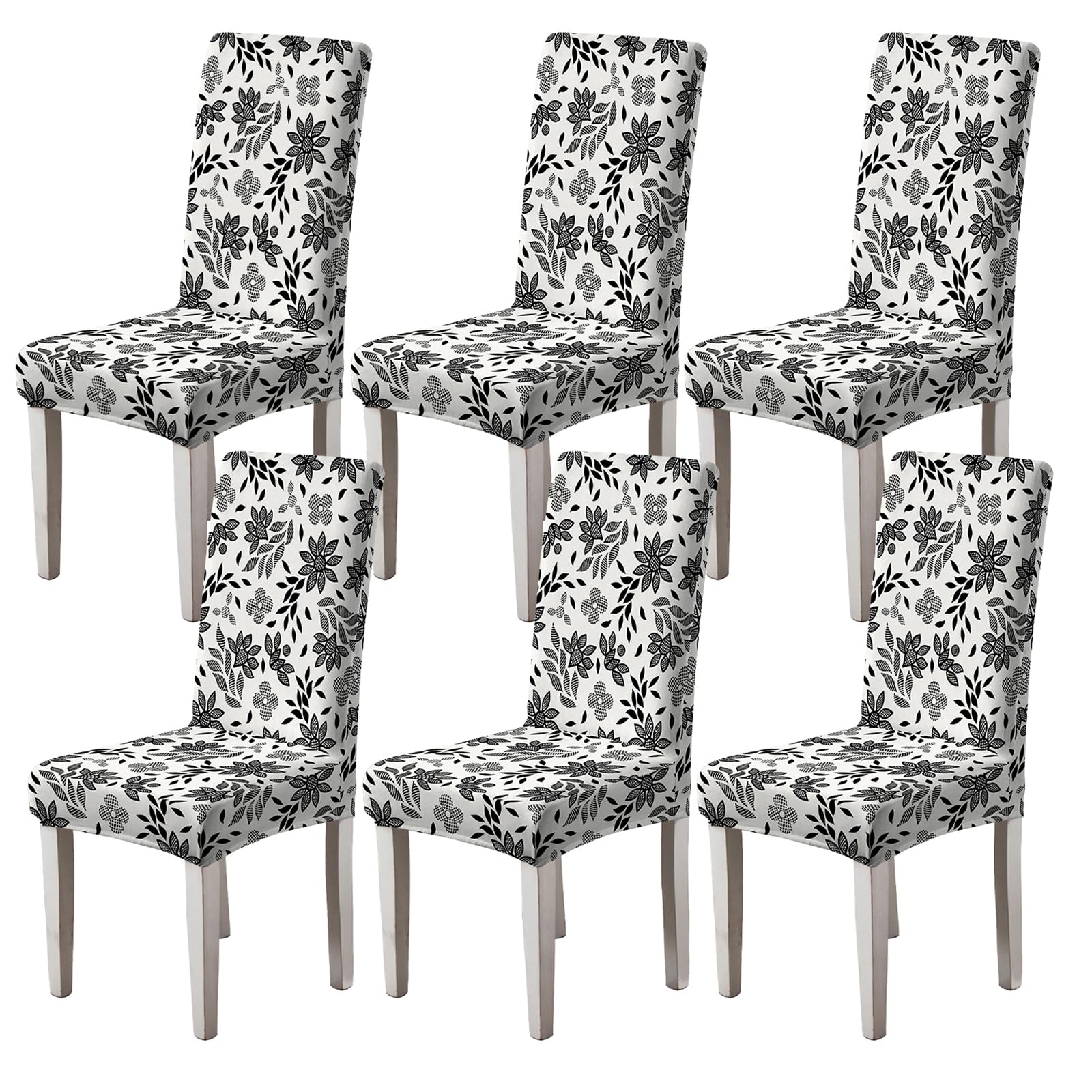 Moiubik Chair Covers Slipcovers Stretch 4/6 PCS Removable Washable Dining Chair Protector High Back Dining Chair Covers for Hotel,Dining Room,Ceremony,Banquet, Kitchen, Home(Fallen Petals,6PCS)