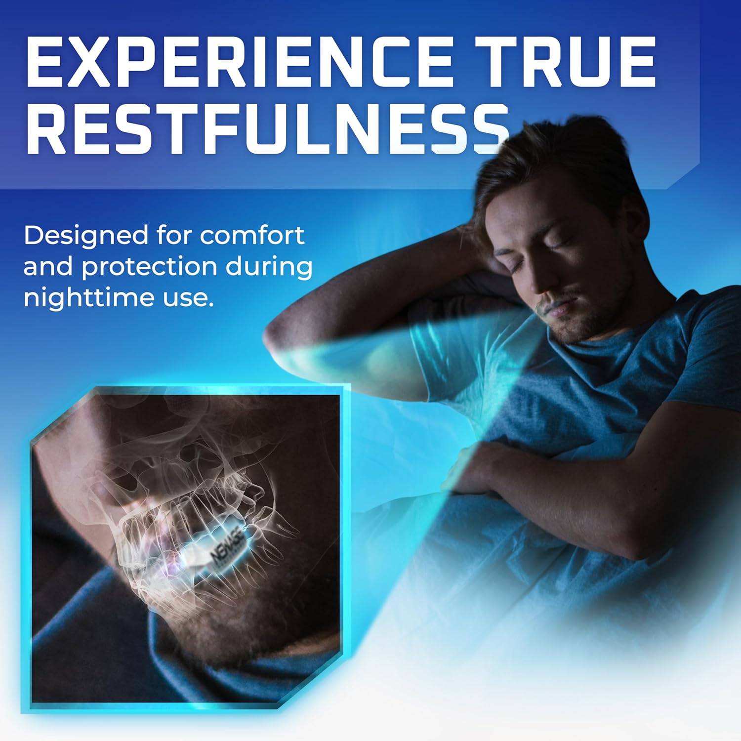 New Age Performance Recovery Guard for Rest & Comfort, Custom Fitting Bite Pads, BPA-Free Material, Includes Storage Case