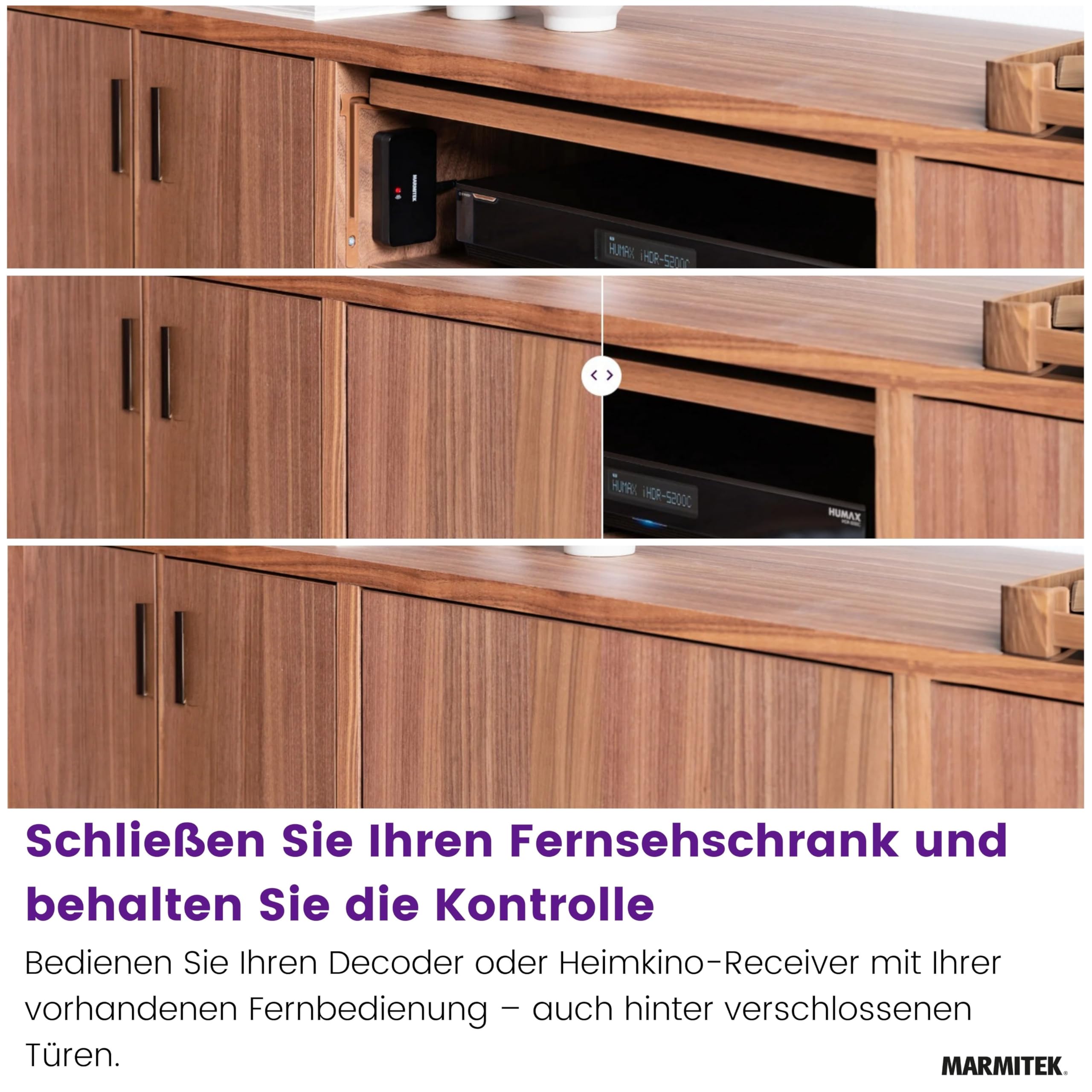 MarmitekInfrarotverlängerung - Marmitek Invisible Control 6 XTRA - Bedienen von Geräte in einem geschlossenen Schrank - kompatibel mit allen europäischen TV Decodern - extra kleiner Empfänger - Blaster LED | IR Extender zum Bedienen von Geräten im Schrank