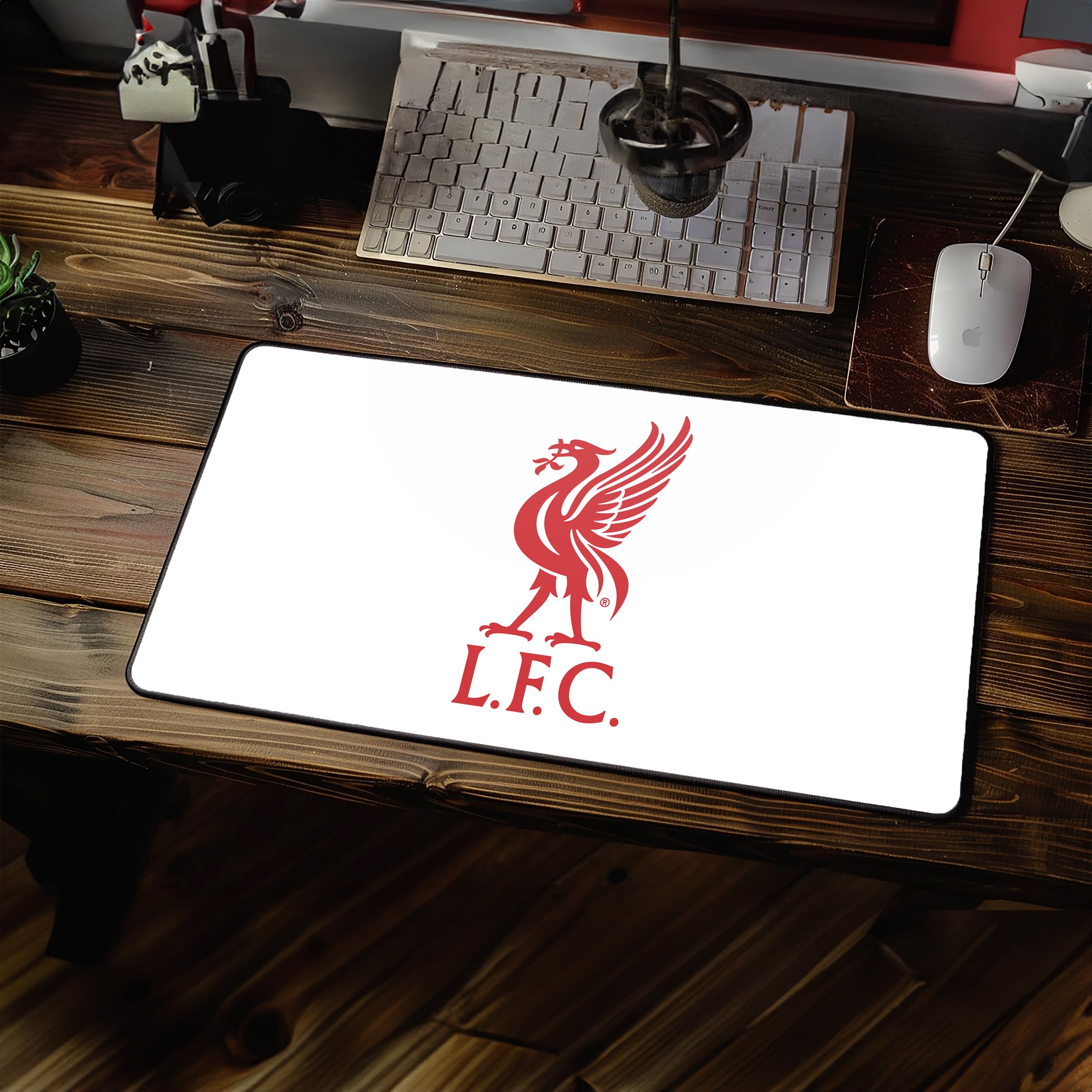 Licensed Décor Liverpool FC Desk Mat - Liver Bird in Brand RED on White - 43 x 90 cm, 90 x 43 cm - Image 3