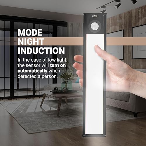 Miniatura 8 de Compuaddict - Luces LED para debajo del gabinete, recargable debajo del gabinete, iluminación para cocina, dormitorio, escalera, sensor de