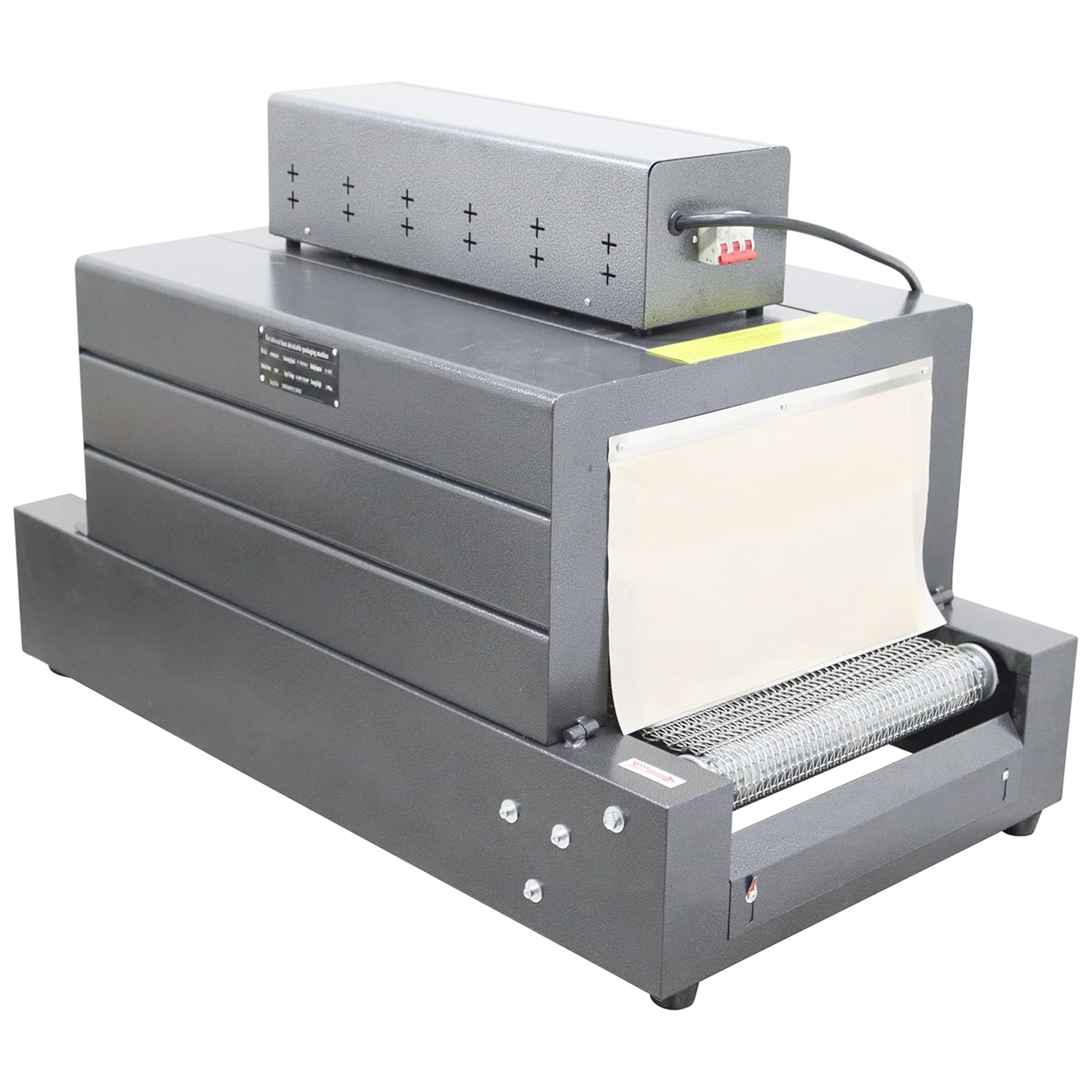 TECHTONGDA Heat Shrink Wrapping Machine Thermal Shrink Packaging, Mesh Type Conveyor for Commercial & Industrial Use, 22LB Max Load, 220V 7000W