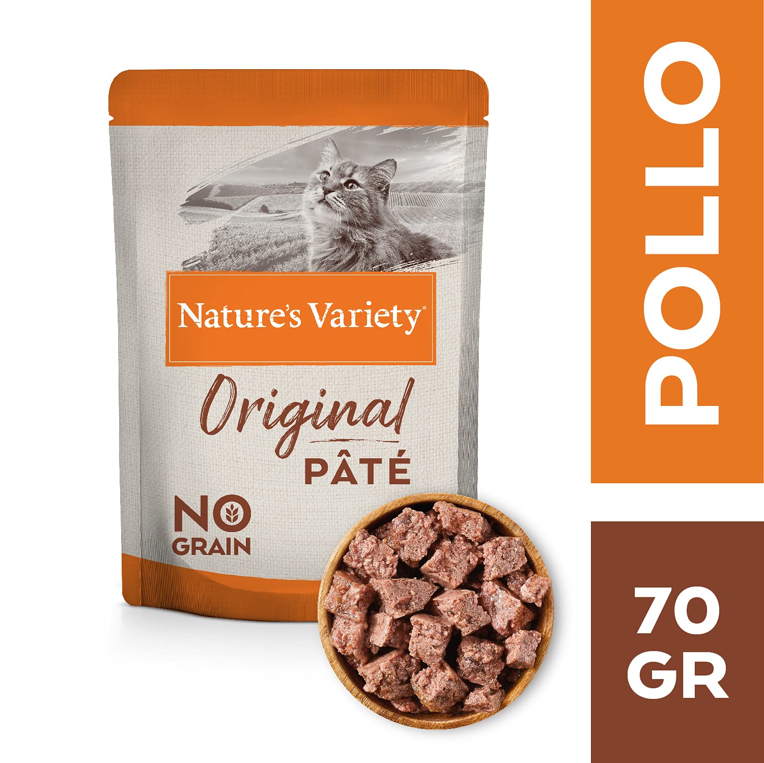 Nature's Variety Original No Grain - Multipack de patés para Gatos Adultos - 3 Multipacks de 12 x 70 g - Total 2,52 kg