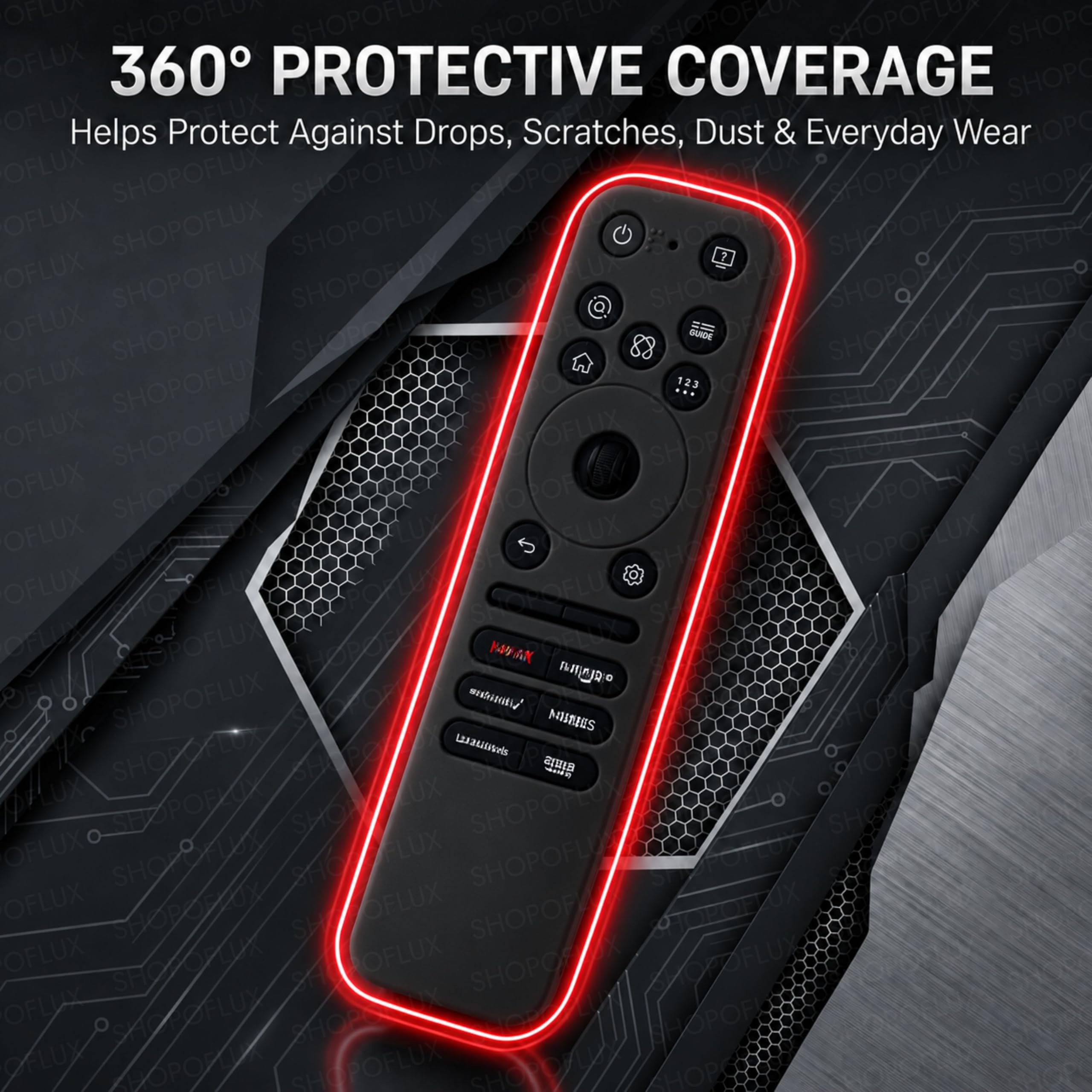 Shopoflux Silicone Tv Remote Cover Compatible with LG Smart TV Remote Full Wrap Protective Case with Lanyard [Remote NOT Included] (Black) — Amazon image 3