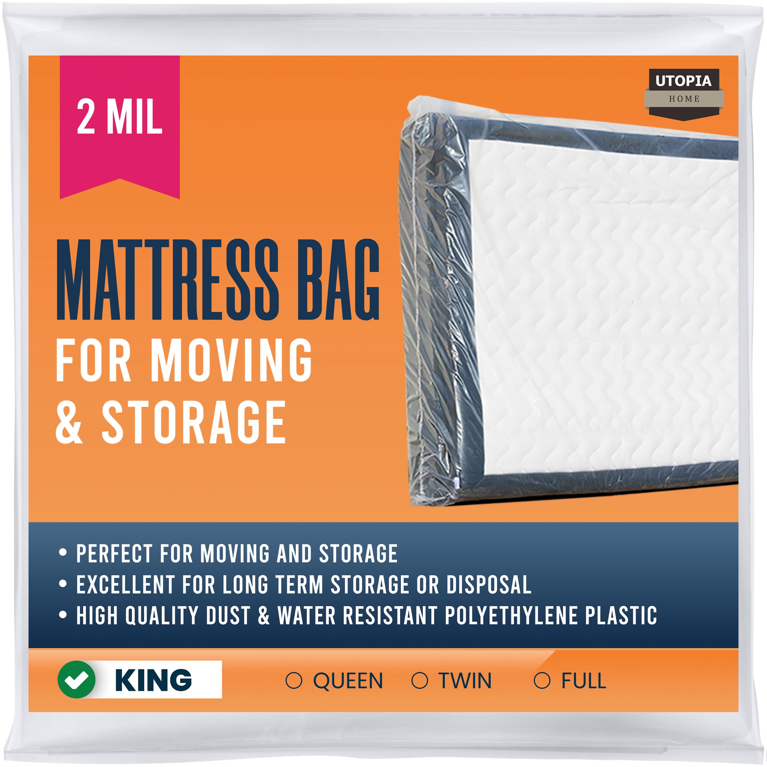 Sac de matelas anti déchirure housse de protection étanche King de 2 mm d'épaisseur