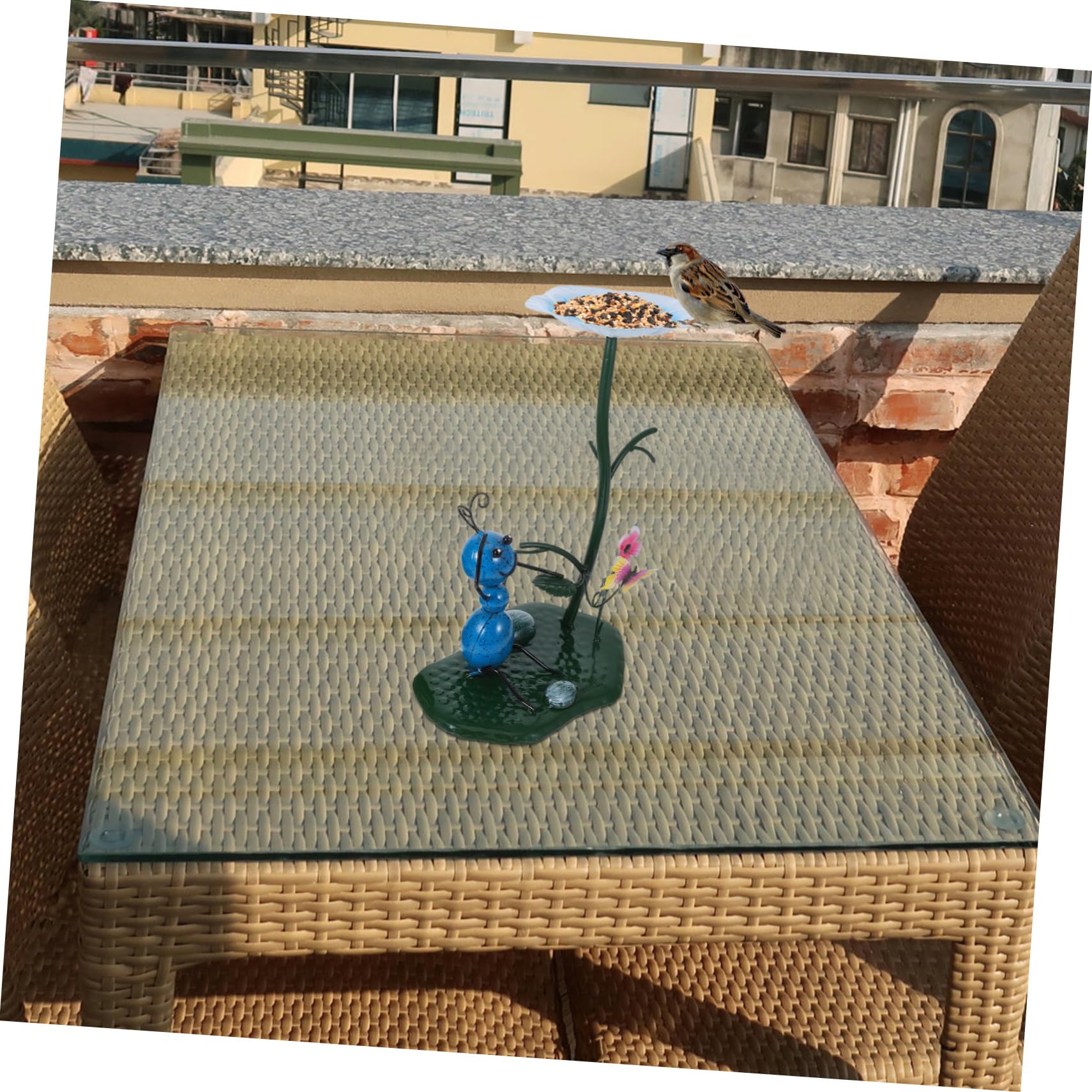 TOYANDONA 2pezzi Mangiatoia Esterna Per Uccelli Decorazione Da Statua Ornamentale All Per Quaglia Scultura Resistente Al Metallo