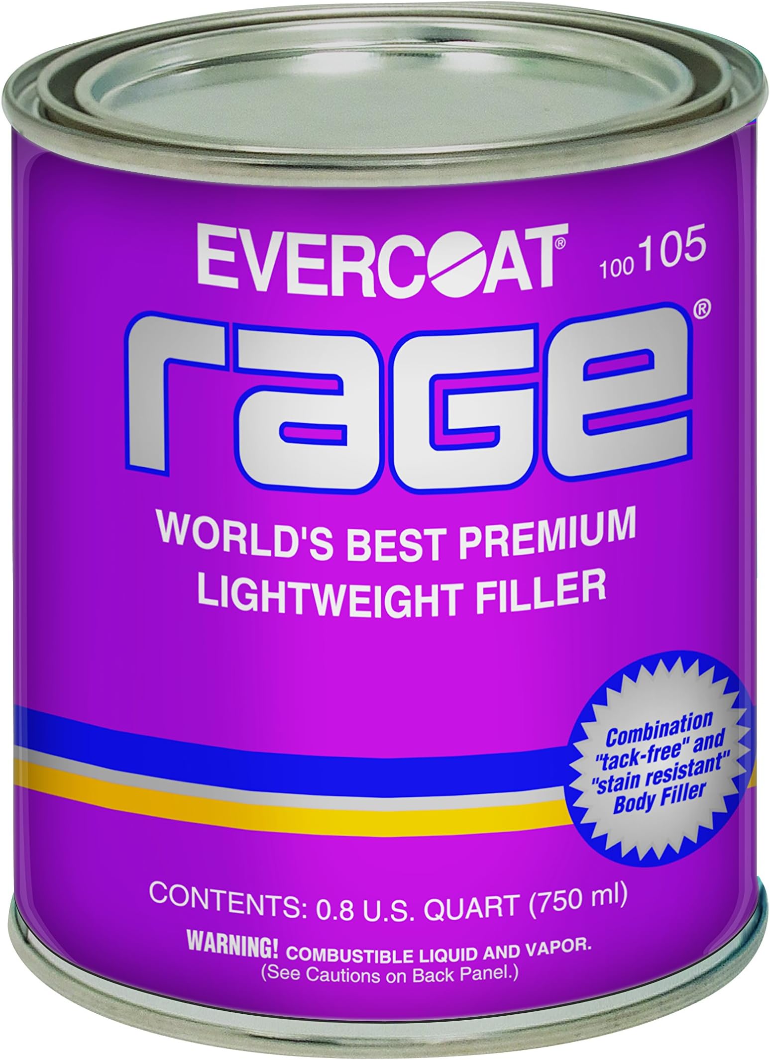 Evercoat 105 Rage Premium Lightweight Body Filler - 0.8 US Quart (750 ml)