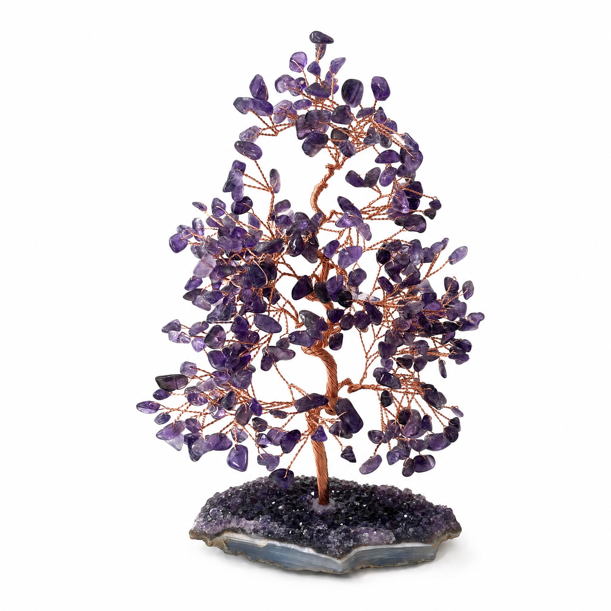 Fatonio Authentic Amethyst Crystal Tree with Raw Amethyst Base