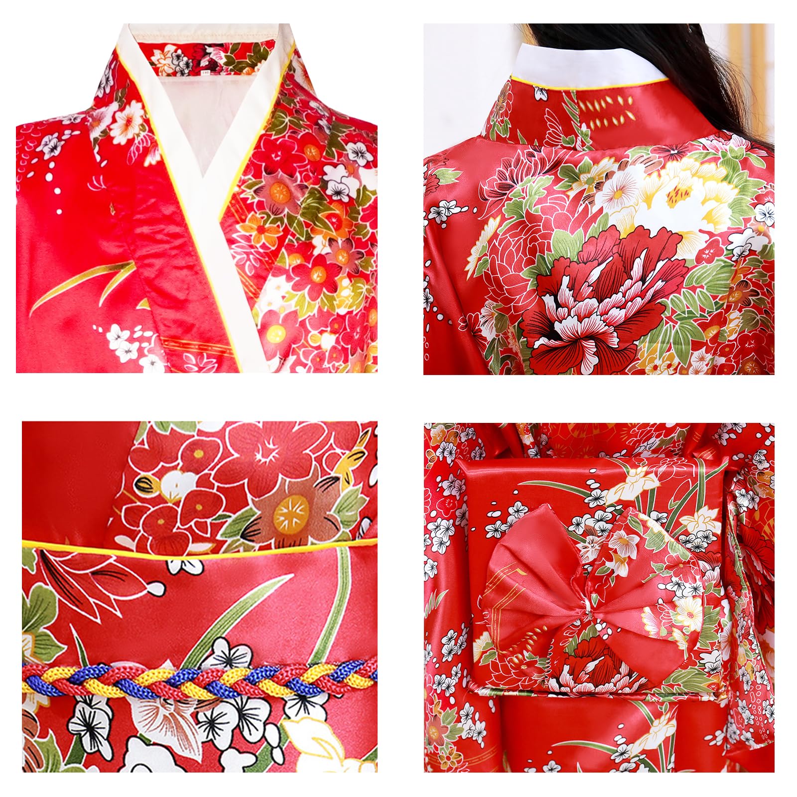 Kimono japonés de anime para niños, disfraz de cosplay para niñas, conjunto de falda tutú con máscara de zorro