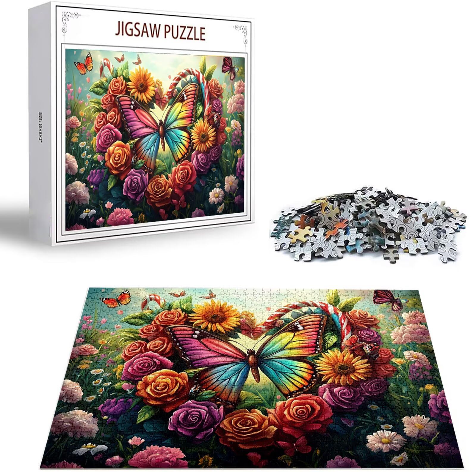 Puzzle 5000 Pezzi per Adulti Ragazzi, 3 4 5 Anni Puzzle Farfalla 6 7 8 Anni Giochi Educativi Sostenibili Con Motivi Per Adulti Da Gioco in Legno Di Alta Qualità Jigsaw Rosa per Gioco Familiare B-8783